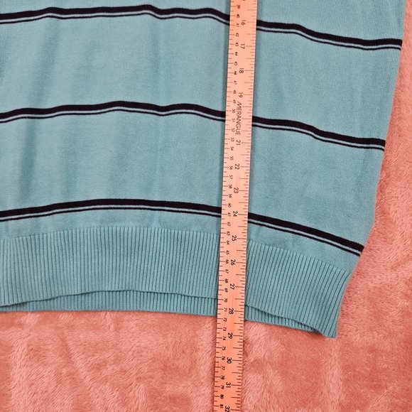 NWT Tommy Hilfiger Golf Style Sweater V-Neck Blue Black Stripes Men's Size L - Picture 5 of 10